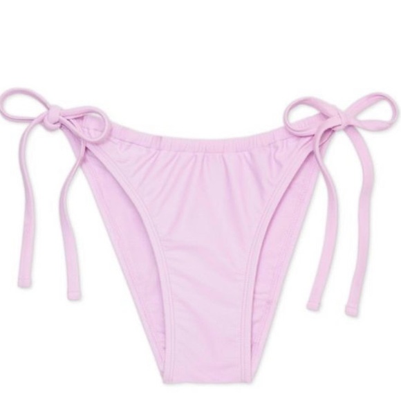 Junior’s Shirred Tie Side Bikini Bottom Lavender - Picture 3 of 9